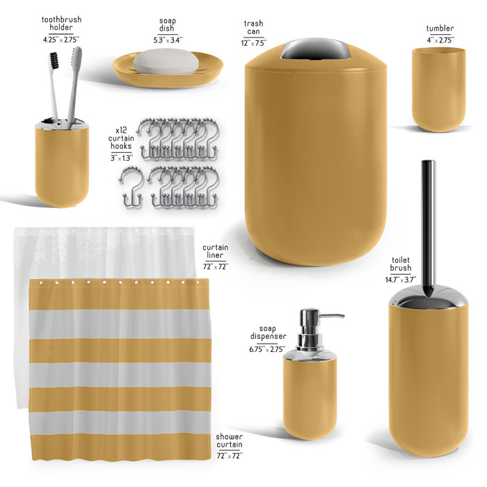 Clara Clark 20 Piece Complete Bathroom Accessory Set with Shower